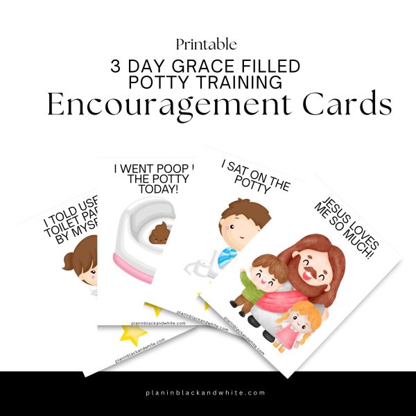 Christian 3 Day Potty Training Toddler Encouragement Flash Cards