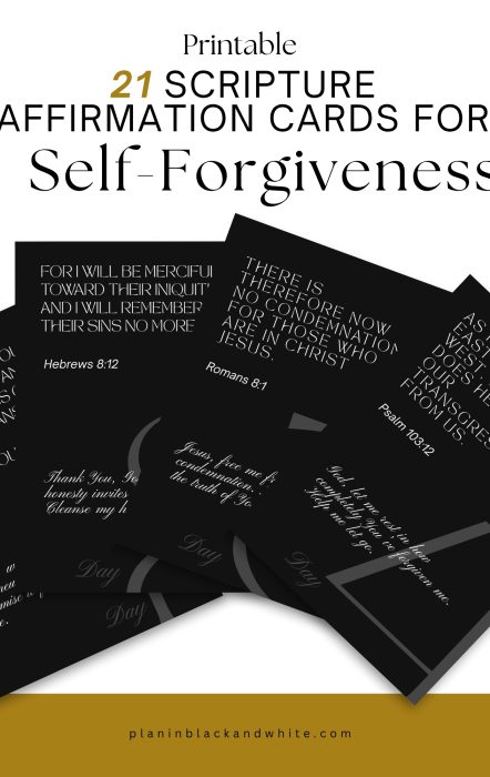 21 Self-forgiveness scripture affirmation cards
