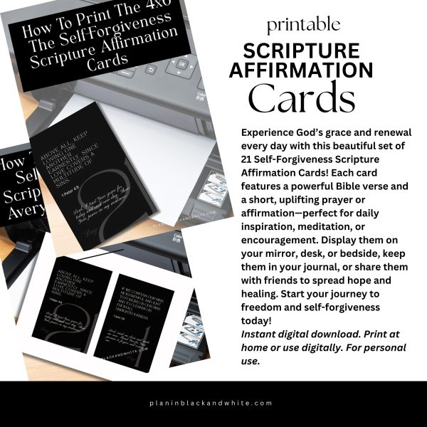21 Self-Forgiveness Affirmation Scripture Cards--Printable - Image 8
