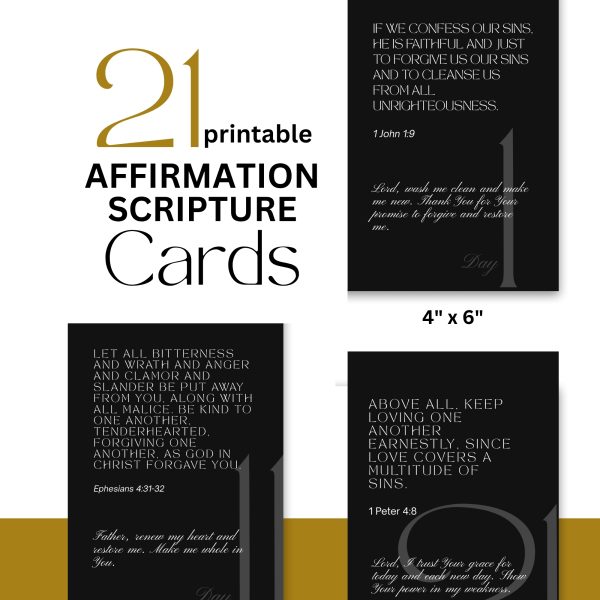 21 Self-Forgiveness Affirmation Scripture Cards--Printable - Image 6
